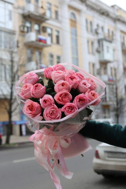 Букет из 15 роз 80см
