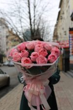 Букет из 15 роз 80см