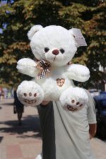 Мишка 40 см красного цвета