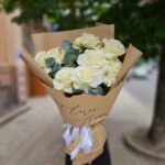Букет из 9 Французских роз 60 см